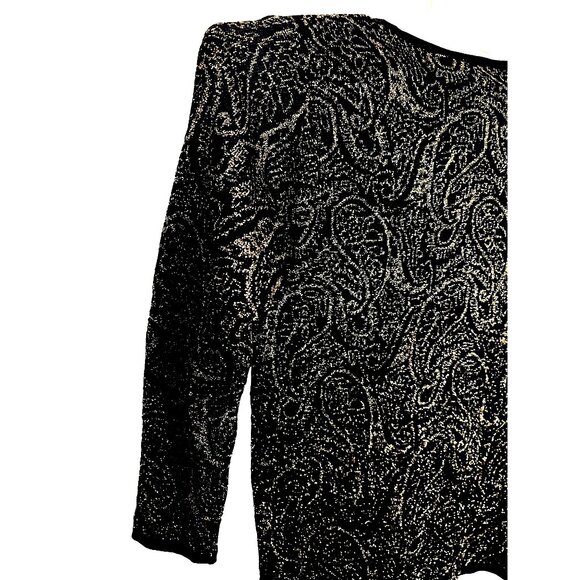 Liz Wear Small Sweater Wool Blend Black Sparkly Goth Holiday Party Y2K - Picture 8 of 16